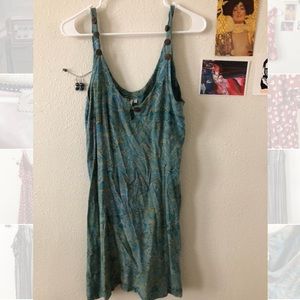 Handmade blue and green printed dress
